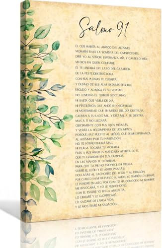 Lineerby Psalm 91 Wandkunst, spanischer Bibelvers, gerahmt, christliche Schrift, Wanddekoration, inspirierende Zitate, Poster, fertig zum Aufhängen, Kunstwerk, 30,5 x 45,7 cm