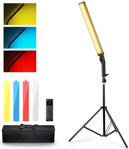 NEEWER Kit di Barra Luminosa Video LED Aggiornata e Telecomando 2,4G, Bacchetta Portatile Regolabile 3200K-5600K CRI97+ con Stativi/Filtri/Borsa da Trasporto per Video YouTube Fotografia Gaming, BH20B
