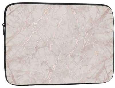 AABSTBFM Rose Gold Marble Printed Laptop Sleeve For 15 Inch Laptop, Shockproof Oxford Fabric Laptop Protective Case Laptop Bag