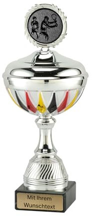 Deitert Pokale 6er Serie MT.148.02 rot/schwarz/Gold mit Deckel 28 cm
