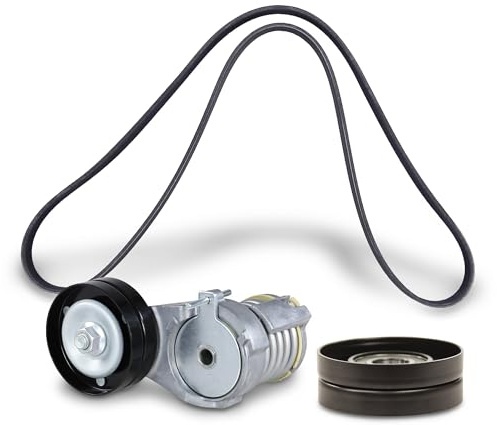 BESTPRICE ATP Riemenspanner + Keilrippenriemen + Spannrolle ohne Halter | Kompatibel mit: SEAT LEON, TOLEDO II, SKODA OCTAVIA I, OCTAVIA I Combi, VW BORA I, BORA Variant, GOLF IV, GOLF IV Variant
