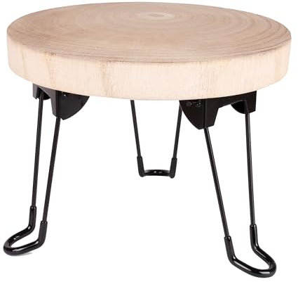 Mojawo Blumenhocker Pflanzenhocker Blumentopfständer Beistelltisch Ständer Holz Klappfüßen aus Stahl, Größen:23cm