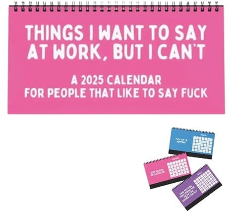 Kalender 2025 Things I Want To Say At Work, But I Can't Sarcastic Calendar, But I Can't Sarcastic Kalender, Wandkalender 2025, 12 Monate, unhöfliche Arbeitsgeschenke zum Stressabbau (1 Stück)