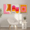 RDRDtbtr Rosa Orange Farbe Ausstellung Wand Bilder Linie Geomtric Leinwand Bild Nordic Poster Kunstdrucke Bilder Wohnzimmer Schlafzimmer Home Deko 50x70cmx3 Ungerahmt