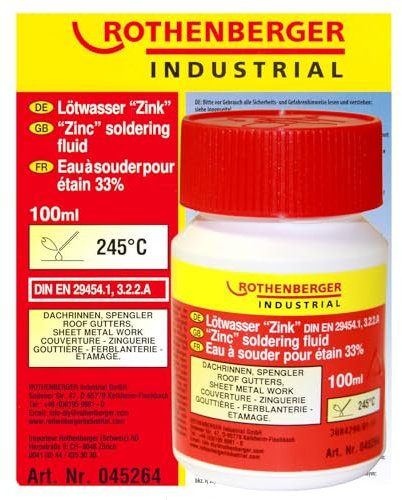 sopomarkt24 Industrial Lötwasser Zink 100 ml – Flussmittel für Weichlöten von Titanzink, verzinktem Stahlblech & Elektronik