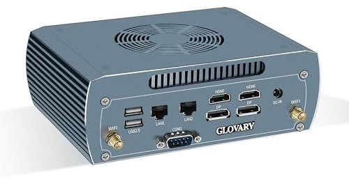 Glovary Mini PC Ryzen 7 8845HS (8C/16T), 2 x 2.5GbE LAN AMD Gaming Desktop PCputer, Barebone NO RAM NO SSD, 8K60Hz, 4K120Hz, 4 Display, 2USB3.2, Industrial PC, WiFi6, BT5.2
