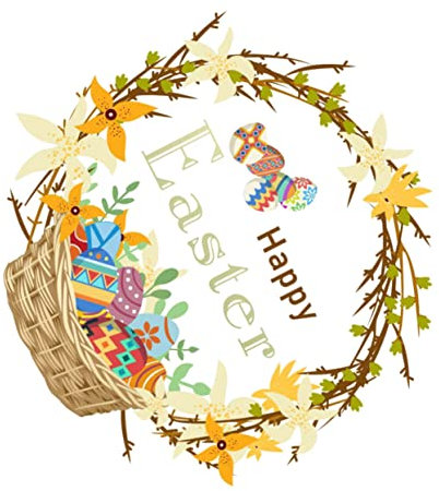 Amosfun Ostern Blumenkorb Aufkleber Selbst-adhesive Ostern Fenster Aufkleber Für Home