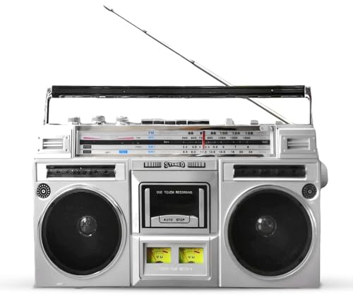 Retro Kassetten Boombox, Street Bluetooth Boombox Kassettenspieler,80s Style Retro Tragbarer AM/FM-Radio-Kassettenrekorder,unterstützt SD/USB-Eingang, für Familientreffen Reisen