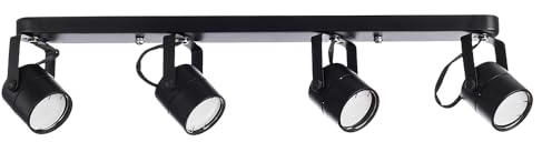 ARTE LAMP Deckenstrahler LED 4-flammig Industrielle Deckenleuchte & Deckenspots für Flur, Schwarz, GU10, schwenkbar, 50 x 6 x 13 cm