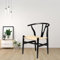 Schwarzer und natürlicher Holzstuhl mit Querlenkerstuhl, Nachbildung, seitlicher Esszimmerstuhl, elegantes und stabiles Design für Zuhause oder Büro