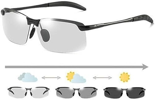 Cldaisy 1 x Silberfarbene, Polarisierte, Photochrome Sport-Sonnenbrille, UV400, Tag und Nacht, Autofahren, Ultraleicht, Wrap-Around, Unisex, Sportlich, 2023