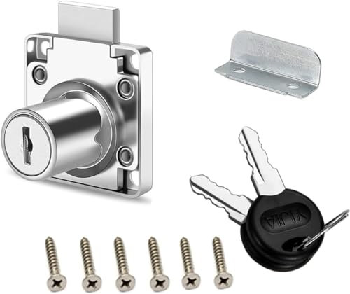 Security Drawer Lock Furniture Lock Cylinder Zinc Alloy Cam Lock for Mailbox Drawer Cupboard Cabinet 22mm Silver