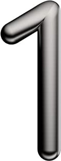 Ultion Sweet Satin Nickel Door Numbers '1' - 3inch height - Self Adhering, No Drilling or Screwing Required …