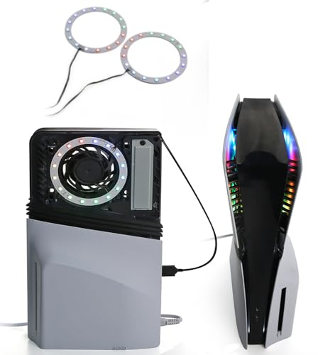 AARONMEI RGB-LED-Lichtleiste, kompatibel mit PS5 Pro/Slim Konsole – mehrere dynamische Effekte, Gaming-Setup, Umgebungsbeleuchtung (mehrfarbig)