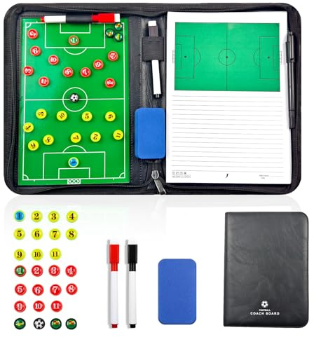 Miershanwell Magnétiques Tableaux Tactiques de Football, Entraîneur de Footbal Futsal Stratégie Panneau kit Soccer Coaching Board Soccer Sports Accessoire avec Marqueur et Gomme