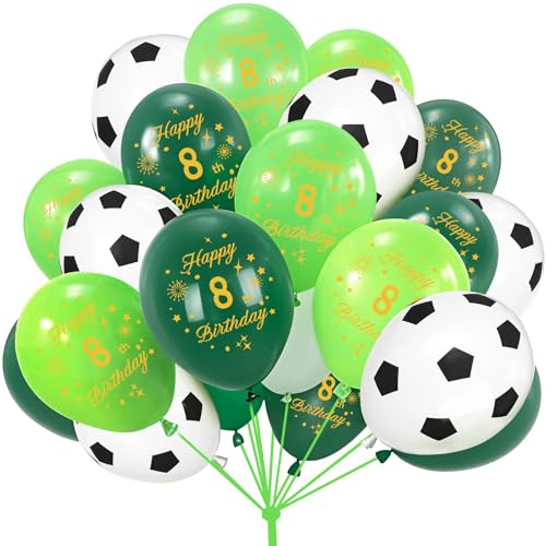 Fussball Luftballon 8. 15 Stück Fussball Geburtstag Grün Luftballon Junge Fußball Geburtstagsdeko 8 Geburtstag Junge,Grün Fussballballon für Party Kindergeburtstag Deko