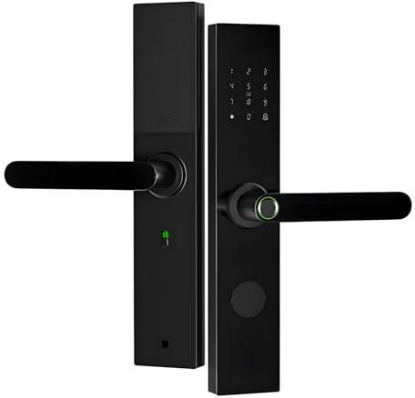 BOGJFC Serratura Smart Impronta Digitale Tastiera Biometrica WiFi Bluetooth Tuya Alexa Google Assistant Alluminio Dimensione Scatola Serratura 22x240