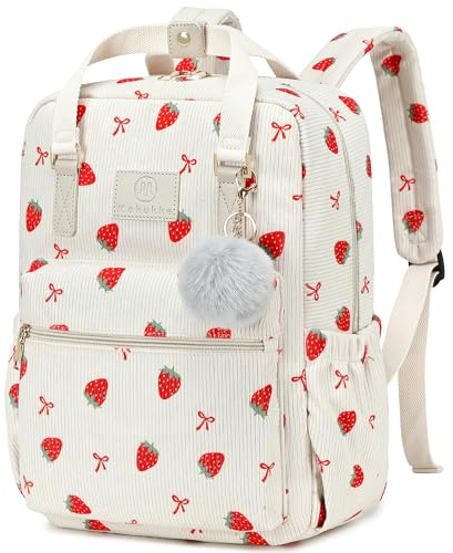 Makukke Rucksack Damen, Cord Daypack Anti-Theft Tasche Casual Schultasche Citytasche, für Schule Lässige täglich