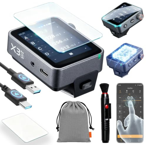 Godox X3 Pro X3PRO-S TTL Funk-Blitzauslöser Mit Schutzfolie Für Sony, | 2.4GHz Wireless X System, Bluetooth- & App-Steuerung, Touchscreen, HSS, Verschlusssteuerung, USB-C Schnellladung