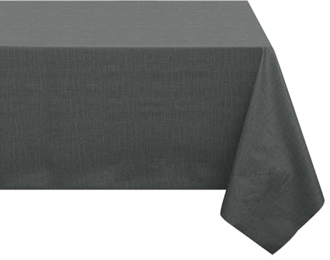 Romanstile Tischdecke Outdoor Wetterfest 140x180 Wachstuchtischdecke abwaschbar Gartentischdecke PVC Wasserdicht Tischdecken Rechteckig Wachstuch für Frühling Garten Aussen Esstisch Party, Dunkelgrau