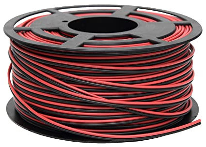 Rollo Cable Eléctrico de 100 m | Paralelo | Sección 2 x 1,5 mm2 | Color negro y rojo