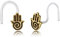 CHICNET Nostril Piercing Messing Nasenstecker Screw Ende Bioflex antik golden Steine | Nasenschmuck Stabdicke ca. 0,8 mm | Unisex Damen Herren Tribal Design Nasenpiercing Brass transparent Hand