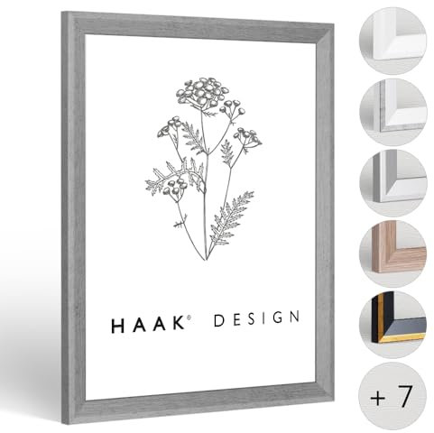 HaakDesign Bilderrahmen RICO schmal mit Acrylglas 15x21cm (DIN A5) Betonoptik