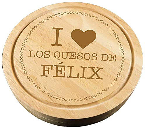Regalo Personalizado: Tabla de quesos ‘I Love’ grabada con el Texto Que tú Quieras
