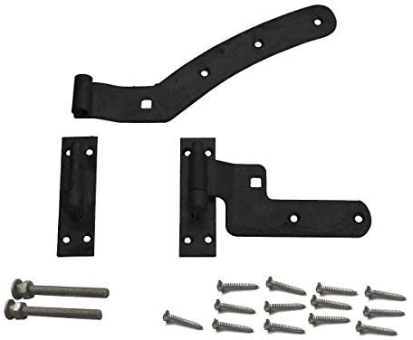 300mm No.129/L Curved Rail Hinge Sets - Left Hand Black
