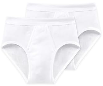 Schiesser Herren Sport-Slips 8er Pack- Feinripp, Doppelripp, Basic, Weiß
