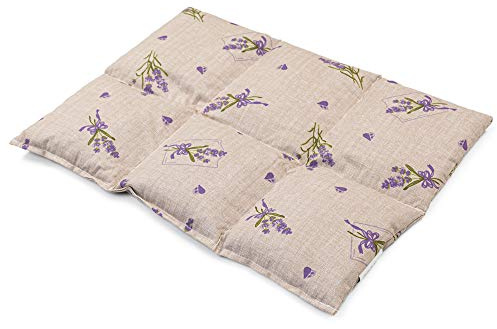 Coussin aux pépins de raisin 40x30 - Coussin thermique - Compresse aux graines - Bouillotte sèche - dos, ventre, pied etc… (6 compartiments; Design: Champêtre romantique)