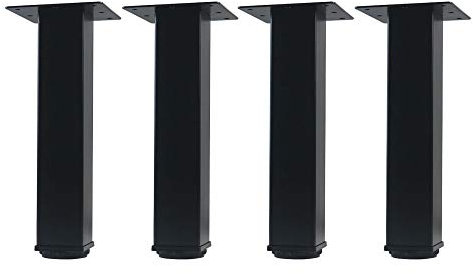 QLLY Adjustable Metal Desk Legs, Office Table Furniture Leg, Set of 4 (8 inch, Black)