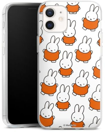 Silikon Hülle kompatibel mit Apple iPhone 12 Case transparent Handyhülle Muster Miffy Hase