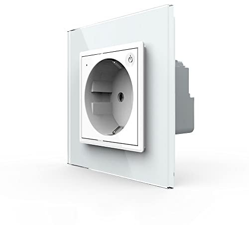 LIVOLO ZigBee Smart SmartHome Touch Steckdose in Weiß inkl. Glasrahmen VL-C7ZBED-11-VL-C7-SR-11-A für Handy App steuerung WiFi organisation Smartes Wohnen Alexa