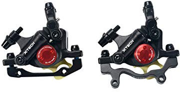 Zoom - Pinzas de freno de disco hidráulico para bicicleta de montaña delantera y trasera (negro)