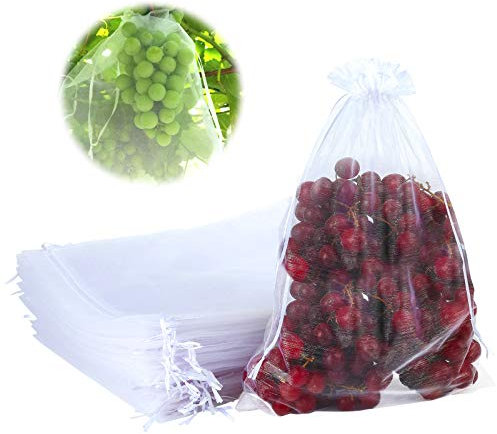 GWHOLE 50 Stück Organzasäckchen Organzabeutel Traubenschutzbeutel 35 x 25 cm für Geschenke Garten Trauben