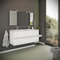 Kiamami Valentina - Mobile Bagno Sospeso Bianco Lucido | 120cm Con Doppio Lavabo in Ceramica | 2 Cassetti Soft-Close | Specchio 120x60cm | Legno Ingegnerizzato, Bianco, 120CM