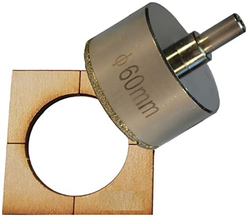 2 3/8 Hole Saw for Tile For Shower Shower Valve 2 3/8 Waste Pipe Hole Saw Guide Holds In Place Large Diamond Particle Professional Hole Saw for Tile For Porcelain Tile Ceramic Tile Glass Tile 60mm
