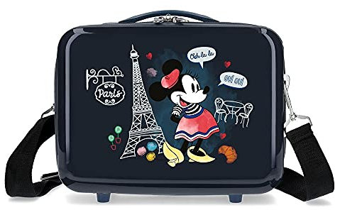 Disney Minnie, Bleu Marine, 29x21x15 cms, Trousse de Toilette Adaptable avec bandoulière