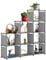 Trintion Bookcase, 9 Cube Storage Unit Bookshelf, Under Stairs Storage, Multi-Use Cube Storage Organiser for Living Room Bedroom Books Toys Clothes Tools Grey