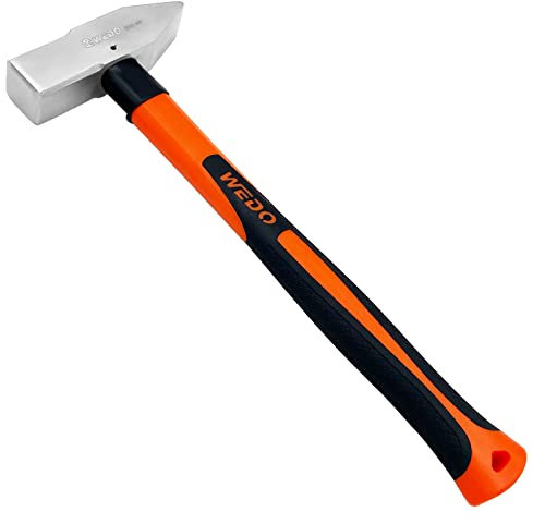 WEDO Cross Pein Hammer,3lb Stainless Steel Engineer Hammer,Fiberglass Handle,Blacksmith's Hammer,Length 400mm,Shock Resistant,Corrosion Resistant,Rust Proof