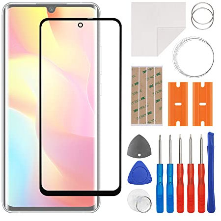 swark Kit de reparación de cristal frontal de pantalla compatible con Xiaomi Mi Note 10 Lite, incluye herramientas