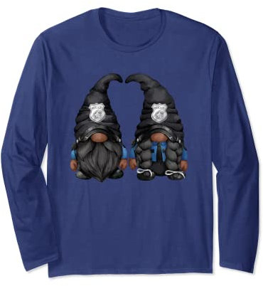 Best Police Office Couple Afro-amerikanische Polizei Gartenzwerg Langarmshirt