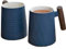 TeaLogic Teebecher Blu 2er Becher Set - Tasse mit Rosenholzgriff - Teetasse - Fine Bone China (2x 0,32ml)