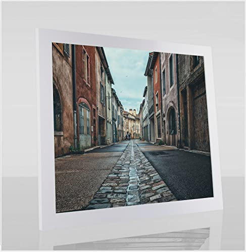 Orion Deluxe Bilderrahmen Posterrahmen 49x36 cm Puzzlerahmen Weiss Hochglanz Kunstglas Klar Hintergrund Weiss