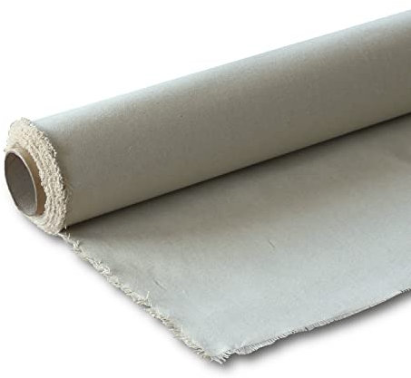 Niik Rouleau de toile pour peinture en coton brut 106 cm / 10 m pour réparations doublure peinture