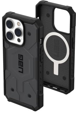 URBAN ARMOR GEAR UAG Designed for iPhone 14 Pro Case Silver 6.1 Pathfinder Built-in Magnet Compatible with MagSafe Charging Slim Lightweight Shockproof Dropproof Rugged Protective Cover