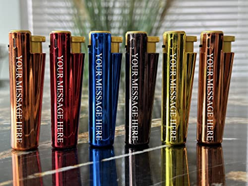 Limited Edition - Deep Laser Engraved Personalised Jet Metal Lighter - Engraving Included for Birthdays, Anniversaries, Weddings and Valentines (Rose Gold)