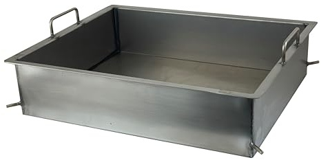 BSR-Grillen Stahlpfanne für 4-flammigen Gasgrill | Grillpfanne | Stahl-Pfanne | Wanne | ca. 75 x 45 cm | 15 cm tief | aus hochwertigem Stahl | massive Ausführung | ideal zum grillen und braten