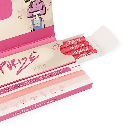 PURIZE® Papes’n’Tips PINK - 32 Xtra Slim Size Longpapers + 16 Aktivkohlefilter Xtra Slim